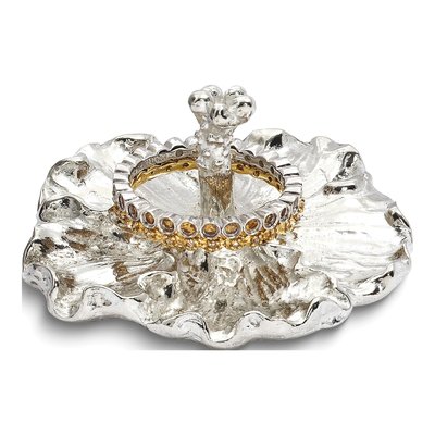 Pewter Hibiscus Ring Holder