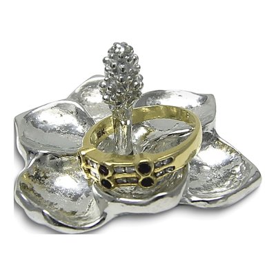Pewter Magnolia Ring Holder – view 2