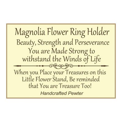 Pewter Magnolia Ring Holder – view 4
