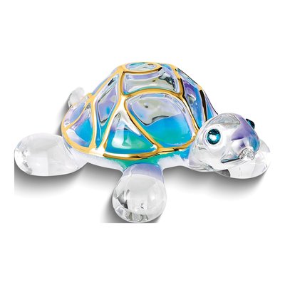 Tiffany the Turtle Glass Figurine with 22k Gold Trim