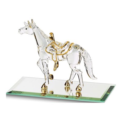 Glass Horse Figurine with 22k Gold Trim – view 2