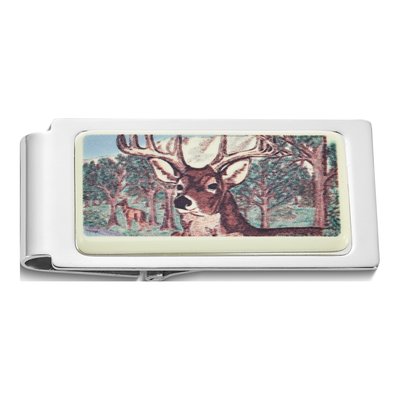 Barlow Deer Portrait Silver-Plated Money Clip