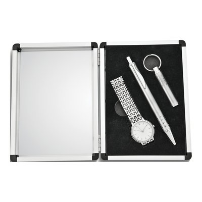 Engravable Key Ring, Pen & Watch 3-Piece Gift Set