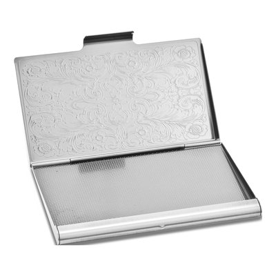 Silver-Tone Scrolled Business Card Case – view 2