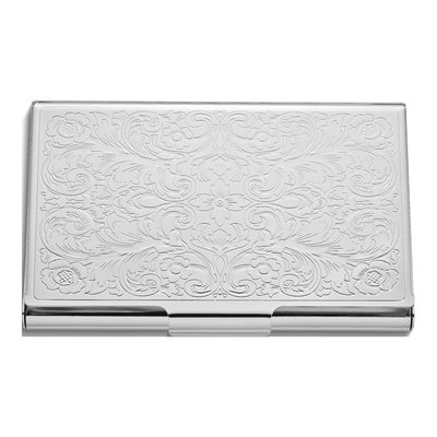 Silver-Tone Scrolled Business Card Case