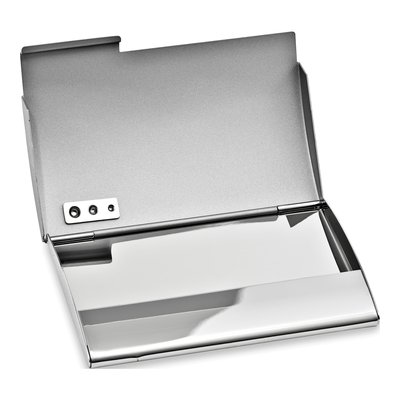 Silver-Tone Engravable Business Card Case – view 2