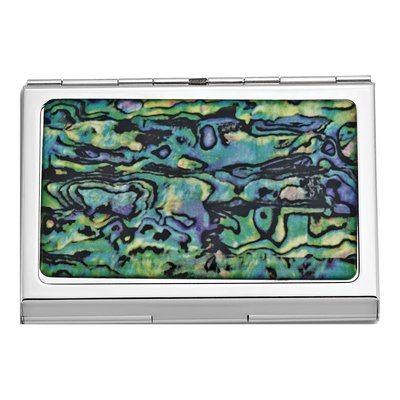 Silver-Tone Enameled Card Case