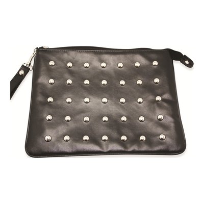 Black Faux Leather Tablet Case with Rivets