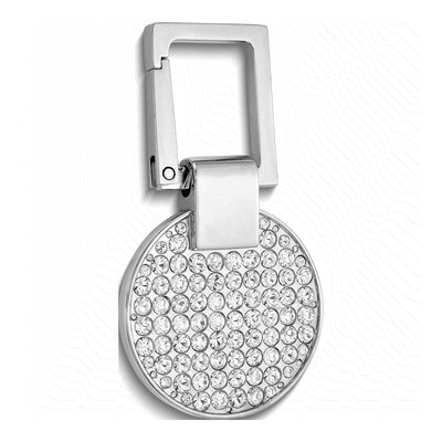 Silver-Tone Crystal Key Ring & Bag Tag