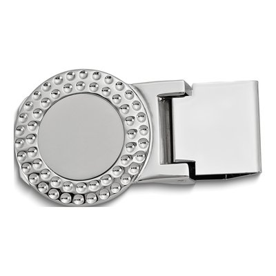 Round Silver-Tone Hinged Money Clip