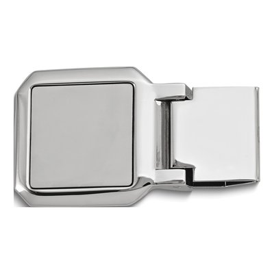 Engravable Silver-Tone Hinged Money Clip for Men