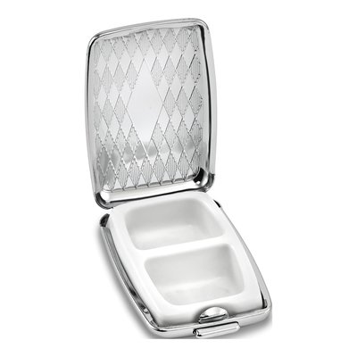 Silver-Tone Rectangle Diamond Pillbox – view 2