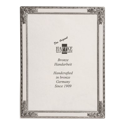 Silvered Bronze White Enamel Photo Frame 7.5x9.5