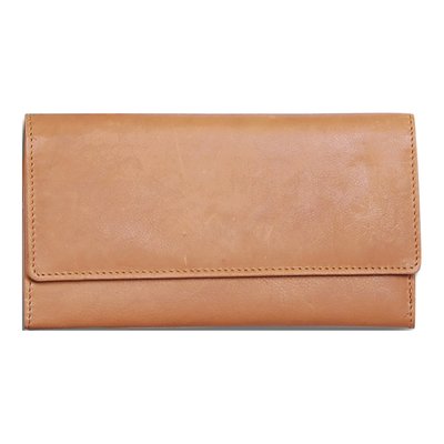 Tan Leather Flap Wallet