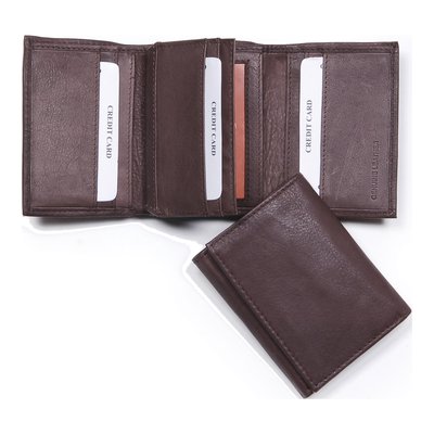 Men's Brown Leather Trifold Wallet, Engravable – view 2