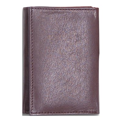 Brown Leather Slim 6-Slot Tri-fold Wallet, Engravable