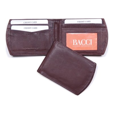 Brown Goatskin Leather Slim Bi-Fold Wallet – view 2