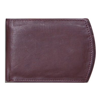 Brown Goatskin Leather Slim Bi-Fold Wallet