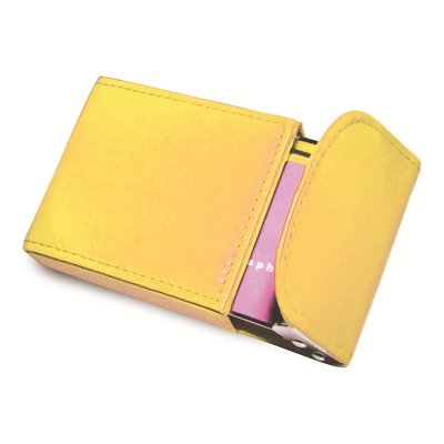Cameron Yellow Leather Business Card Case