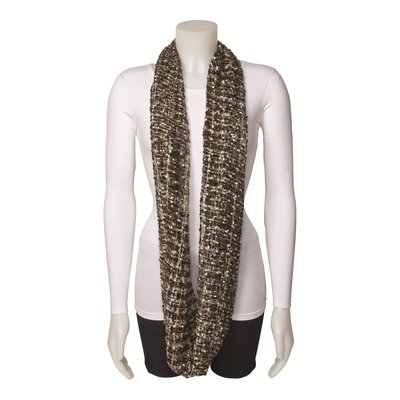 Multicolor Brown Circular Loop Scarf
