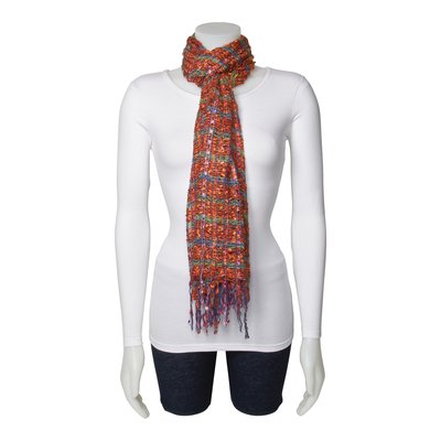 Orange & Pink Multicolor Scarf – view 2