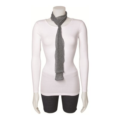 Grey Beaded Woven Polyester Fashion Scarf – view 2