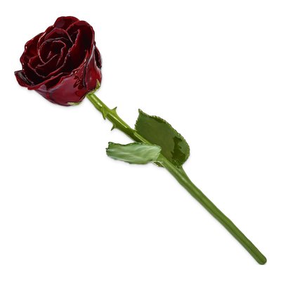 Burgundy Lacquer-Dipped Natural Rose Keepsake Gift – view 2