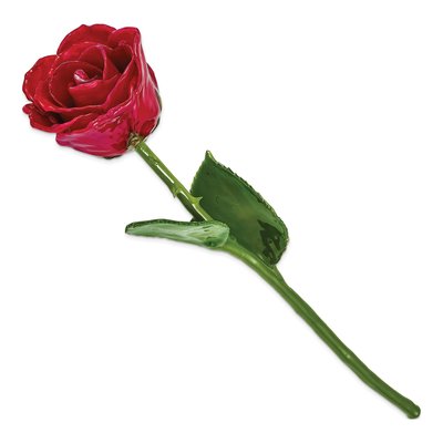 Red Lacquer-Dipped Natural Rose Keepsake Gift – view 2