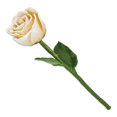 Cream Lacquer-Dipped Natural Rose with Stem – view 2