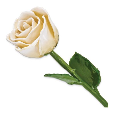 Cream Lacquer-Dipped Natural Rose with Stem