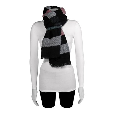 Black/Pink/Grey Stripe Fashion Scarf for Women