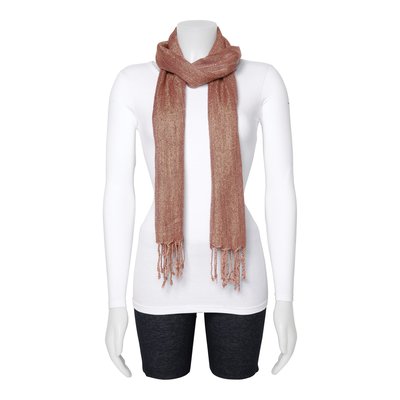 Brown & Gold Woven Viscose Fashion Scarf