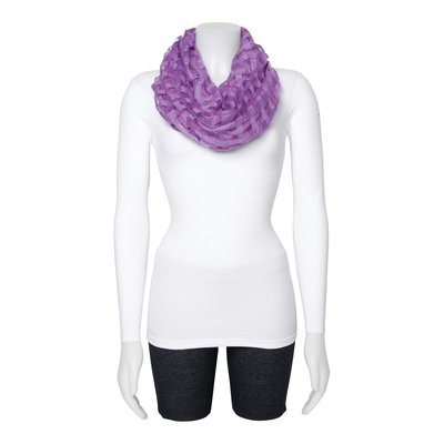 Purple Sheer Windowpane Circular Viscose Scarf – view 2