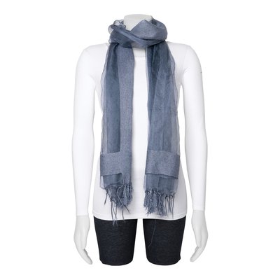 Grey Sheer Viscose Fashion Scarf – view 2