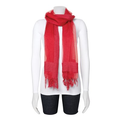 Red Sheer Viscose Fashion Scarf – view 2