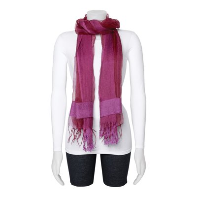 Purple Sheer Textured Viscose Fashion Scarf – view 2