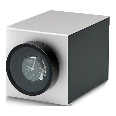 Silver-Tone Aluminum & Wood Single Watch Winder