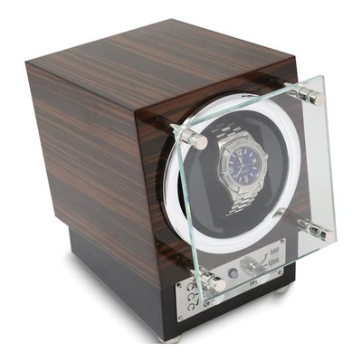 Ebony Wood Finish Single Watch Winder, AC Powered