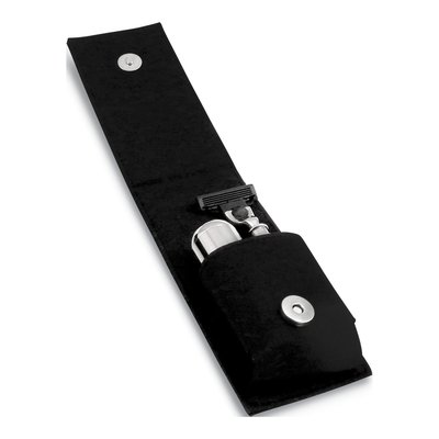 Chrome-Plated Razor & Brush Set in Canvas Case – view 3