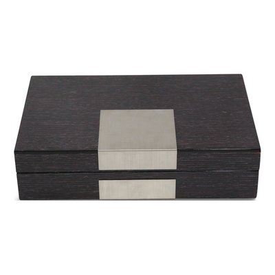 Grey Lacquered Wooden Valet Jewelry & Watch Box – view 2