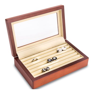 Wooden Cufflink & Ring Box