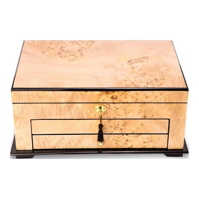 Birdseye Maple Locking Wooden Jewelry Box, 2-Drawer – view 3