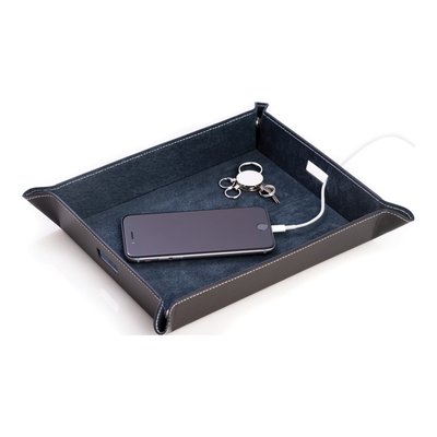 Black Leather Valet Tray & Charging Station – view 2