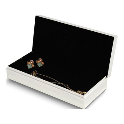 Nickel-Plated Rectangular Hinged Jewelry Gift Box – view 2