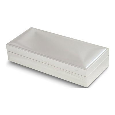 Nickel-Plated Rectangular Hinged Jewelry Gift Box