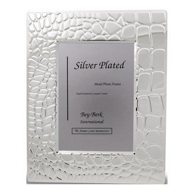 Silver-Plated Croco 8x10 Photo Frame