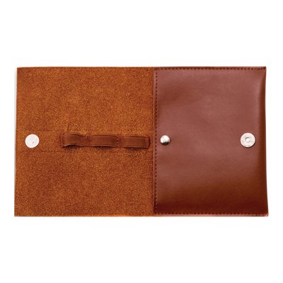 Brown Faux Leather Travel Case for Charger & Cords – view 3