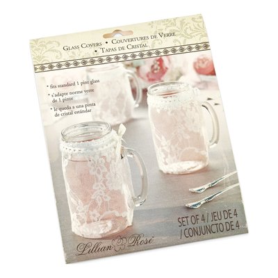 Lillian Rose Set of 4 Lace Glass Wraps – view 2