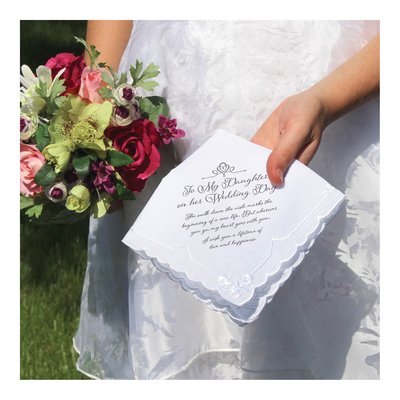 To My Daughter Wedding Day Sentiment Cotton Hankie – view 4