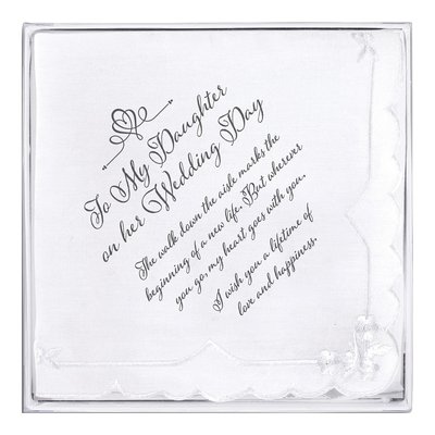 To My Daughter Wedding Day Sentiment Cotton Hankie – view 5